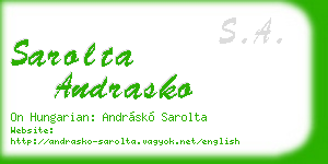 sarolta andrasko business card