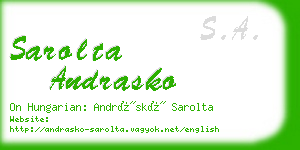 sarolta andrasko business card